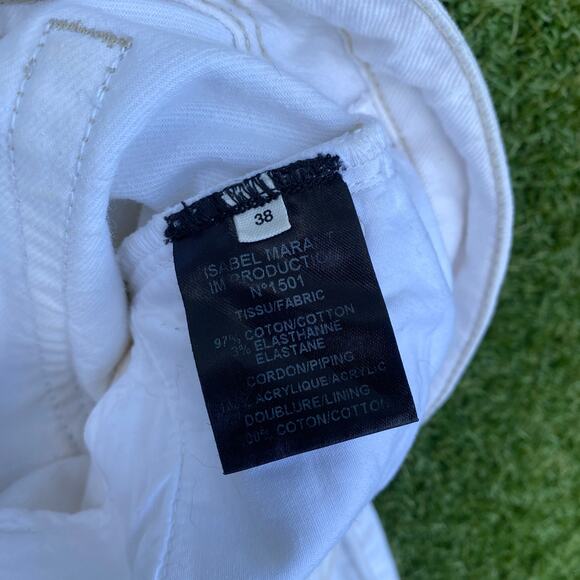 Isabel Marant Etoile Women's High Rise White Distressed Denim Jeans - Picture 6 of 8